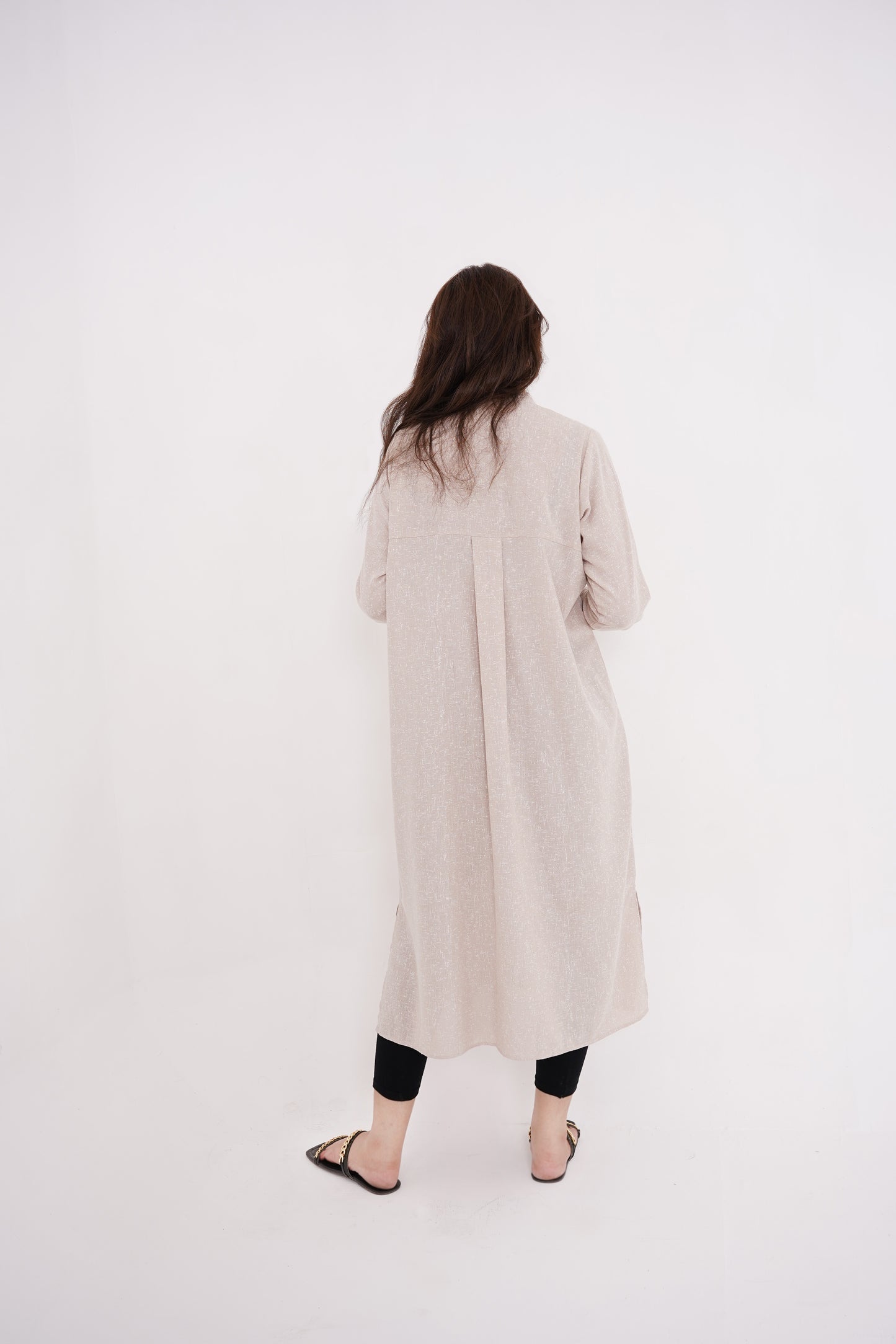 Off-white Textured Long Dress