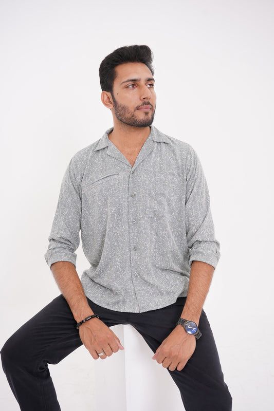 Slate Grey Textured Safari Shirt